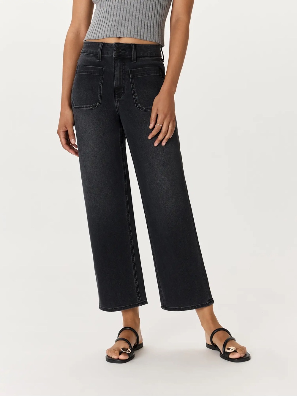 Quince Washed Black Wide-Leg Jeans